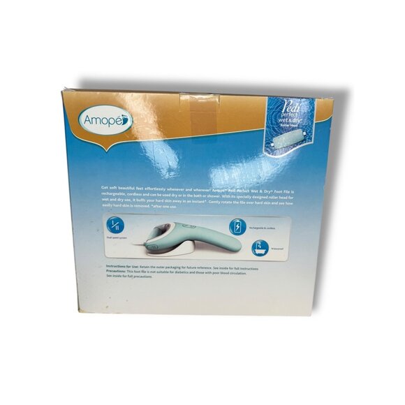 Amope Pedi Perfect Wet Dry Rechargeable Foot File With 5 Refill Roller Heads - Picture 3 of 7